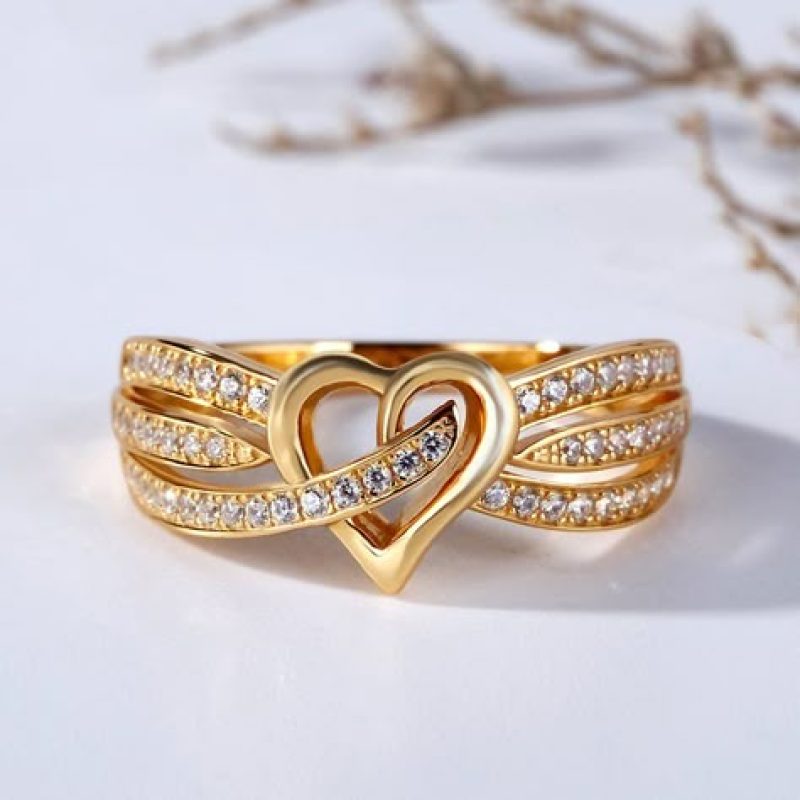 gold hearted ring